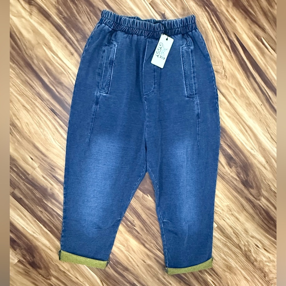 Jaded Gypsy Harem Style Denim Blue Joggers - Picture 2 of 6